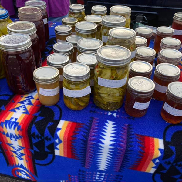 Wind River Food Sovereignty Project - table of canned food